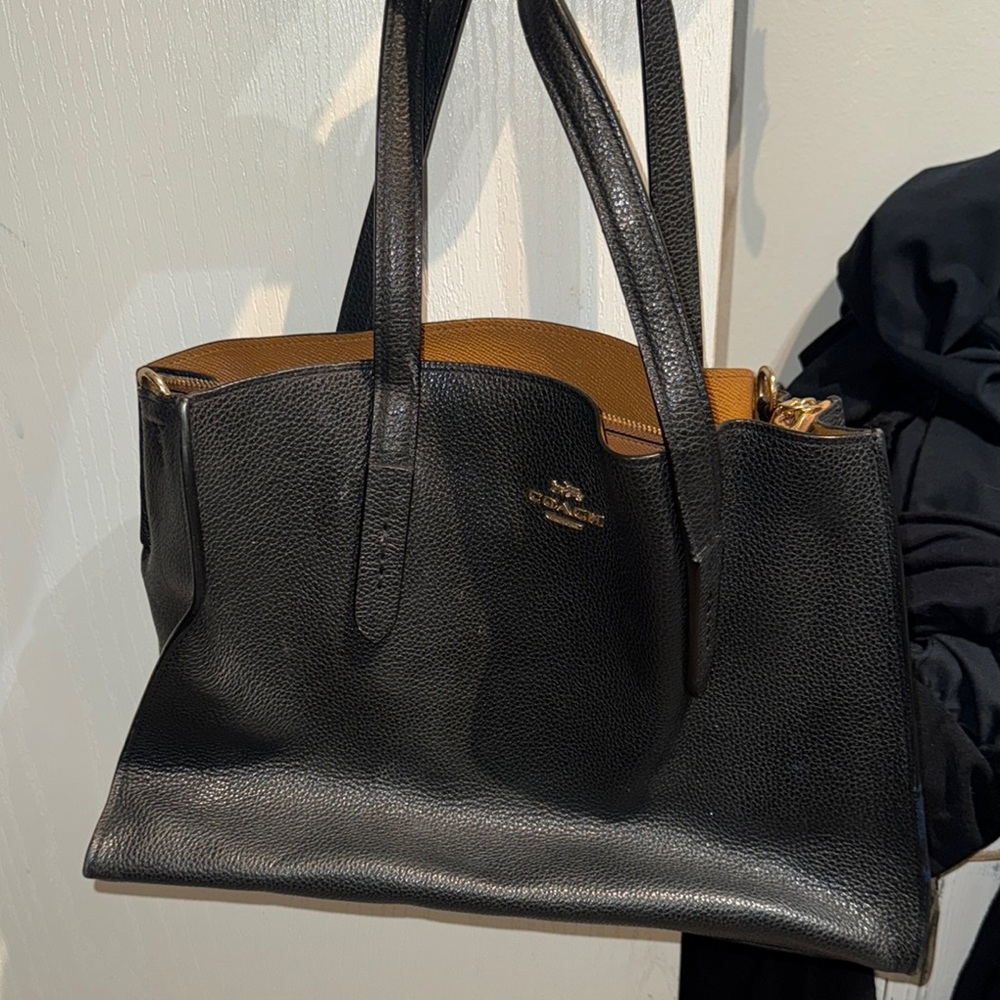 Coach Black Pebbled Leather Tote
